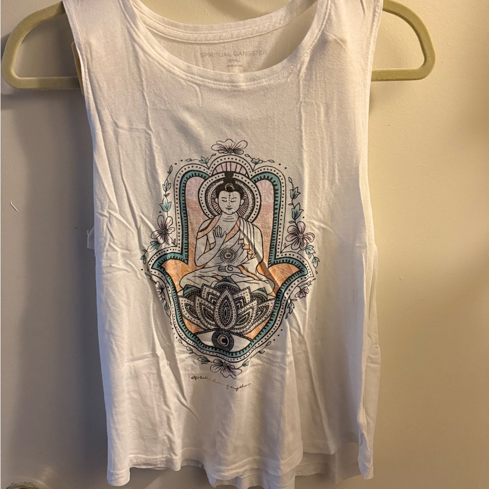 Spiritual Gangster White Sleeveless Tank Top